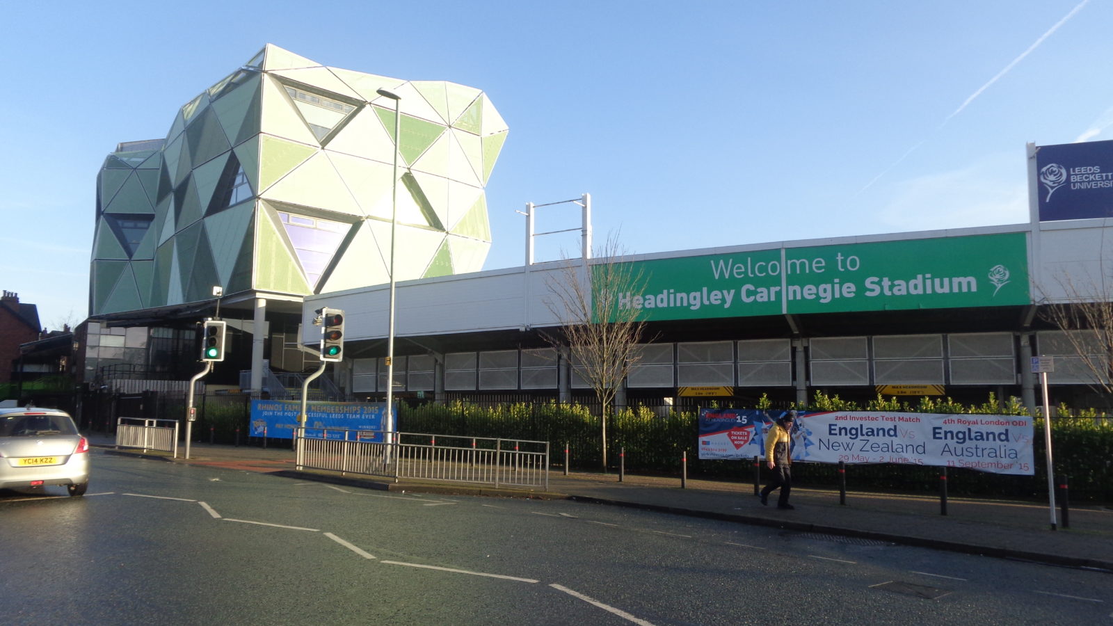 Headingley cricket ground from Kirkstall Lane, Headingley, Leeds (30th December 2014) 001