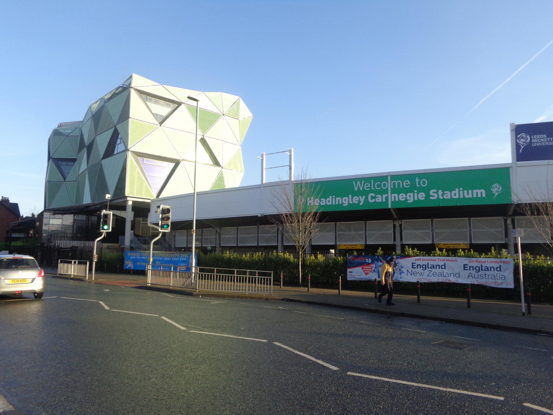 Headingley cricket ground from Kirkstall Lane, Headingley, Leeds (30th December 2014) 001