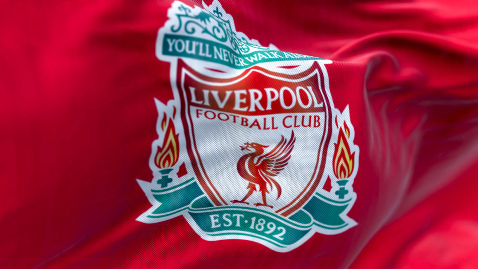 Liverpool Football Club flag waving