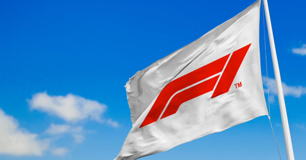 June 21, 2020, Brazil. In this photo illustration the Formula One (F1) soon appears on a flag.