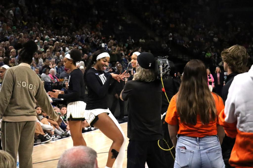 Angel Reese Hyping Up Her Team