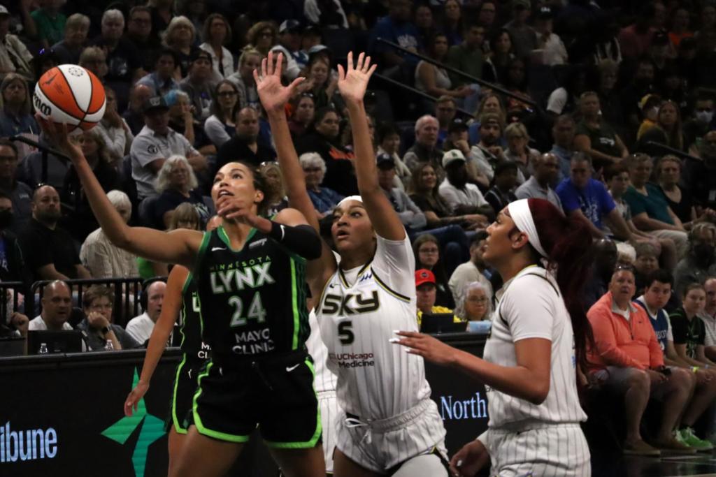 Napheesa Collier Scoring Against the Double Team of Reese and Cardoso