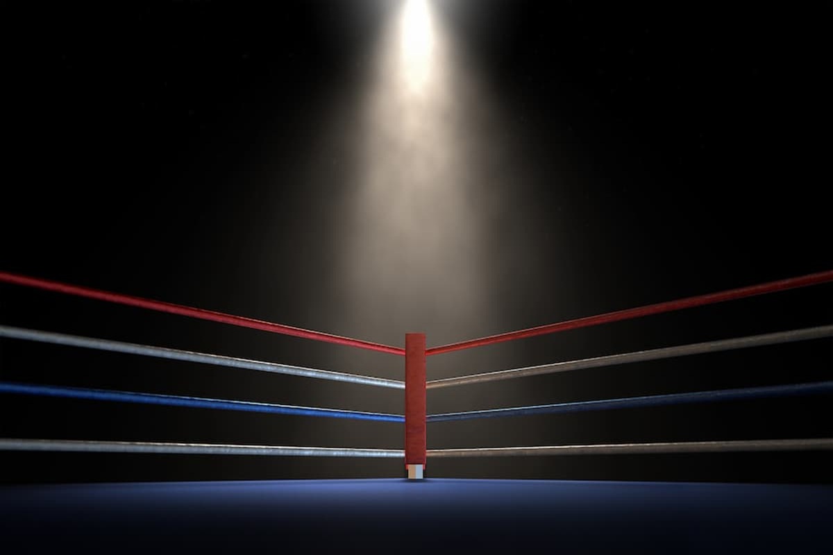 Gennady Golovkin throwing a right hook in a boxing match