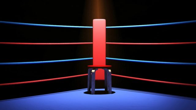 José Nápoles mid-fight during a championship boxing match