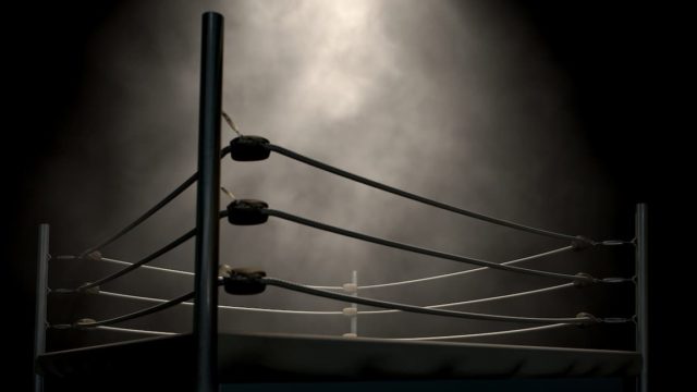 Ken Buchanan in the boxing ring during a fight