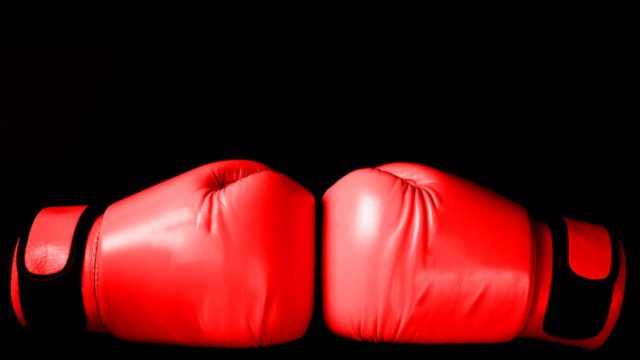Terence Crawford celebrating a boxing win inside the ring