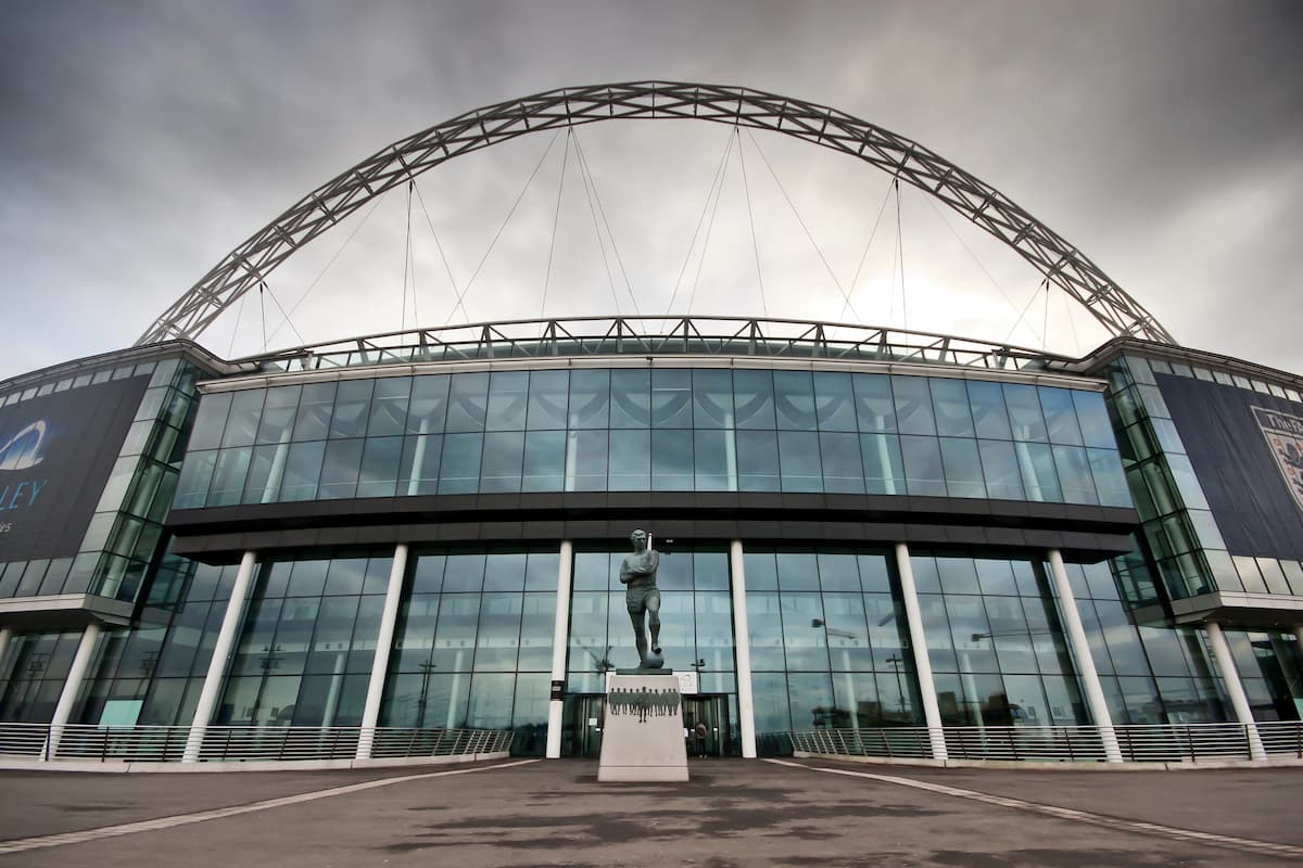 Greatest England managers standing proudly at Wembley Stadium