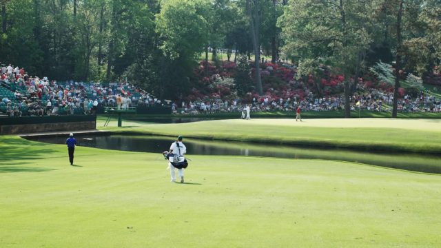 Augusta National Golf Course with iconic azaleas in full bloom