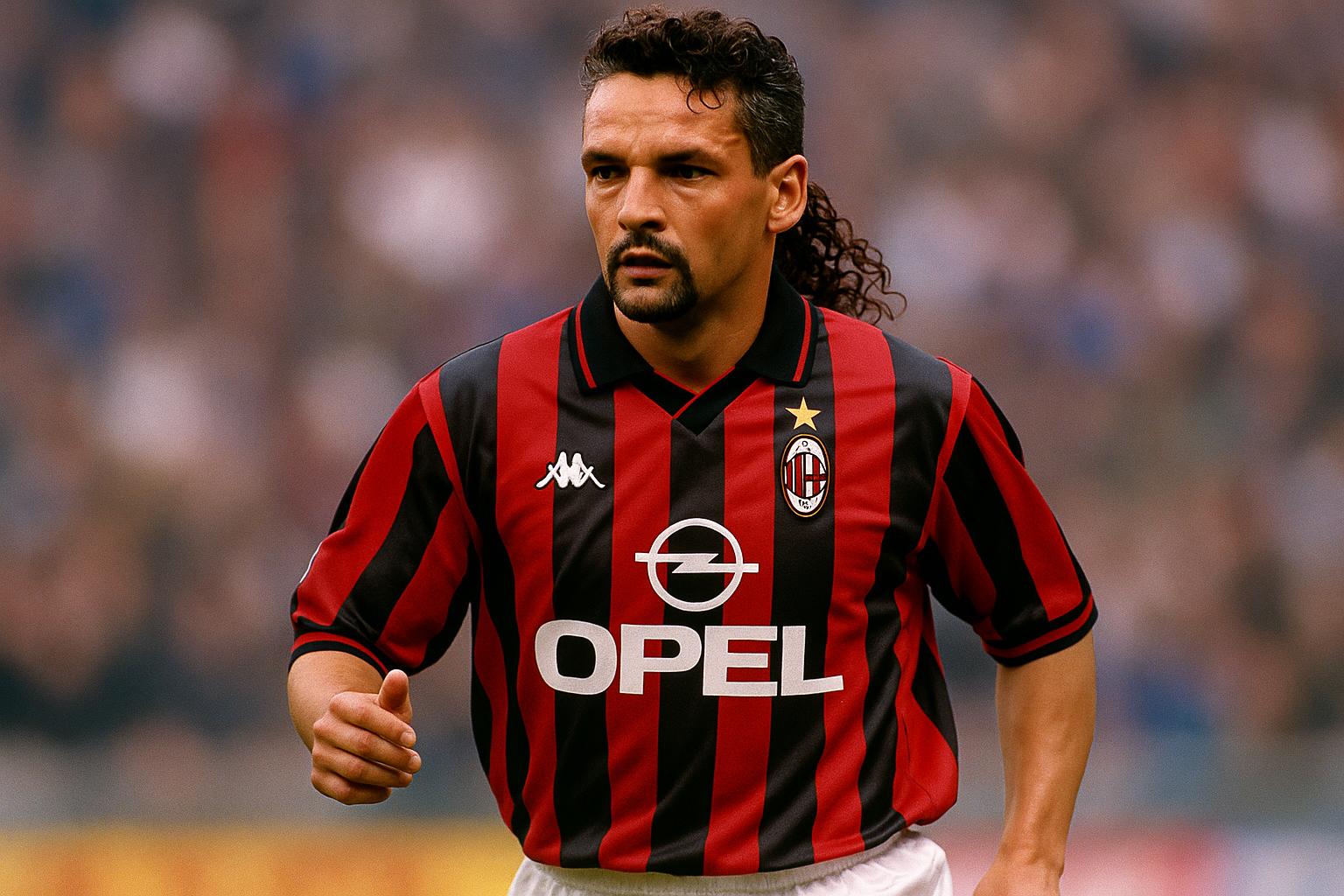 Roberto Baggio playing for AC Milan