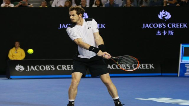 Andy Murray celebrating a tennis victory