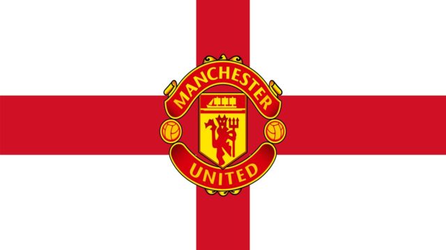 Manchester United and England players lining up during an international match