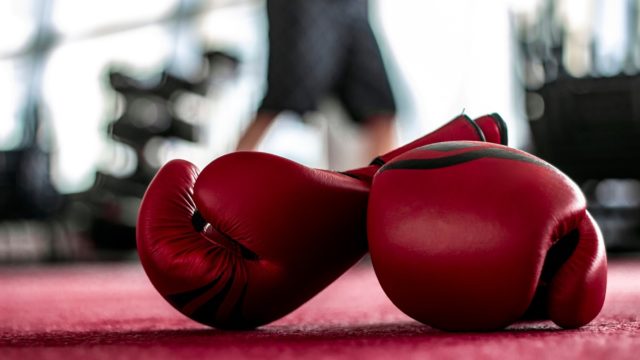 Tim Witherspoon in the ring during a world heavyweight title fight