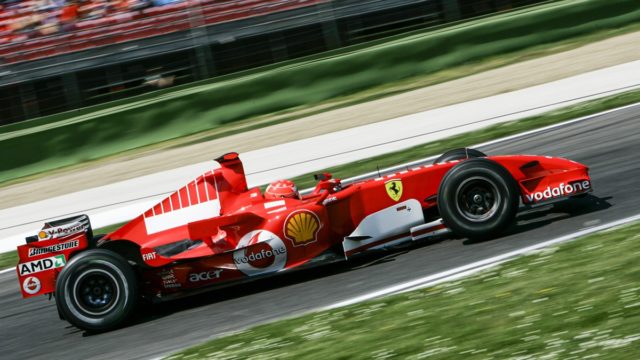 Greatest F1 drivers collage with helmets, cars, and record cards