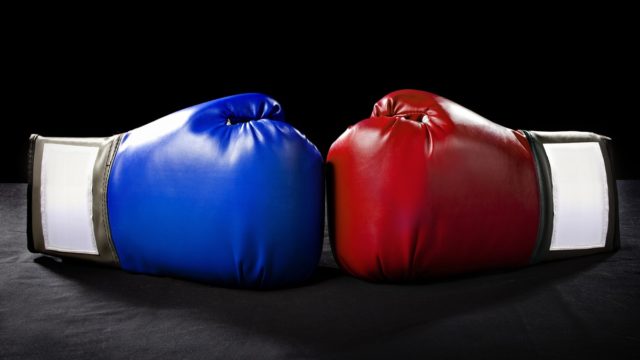 Gary Mason, British heavyweight champion, in a boxing stance