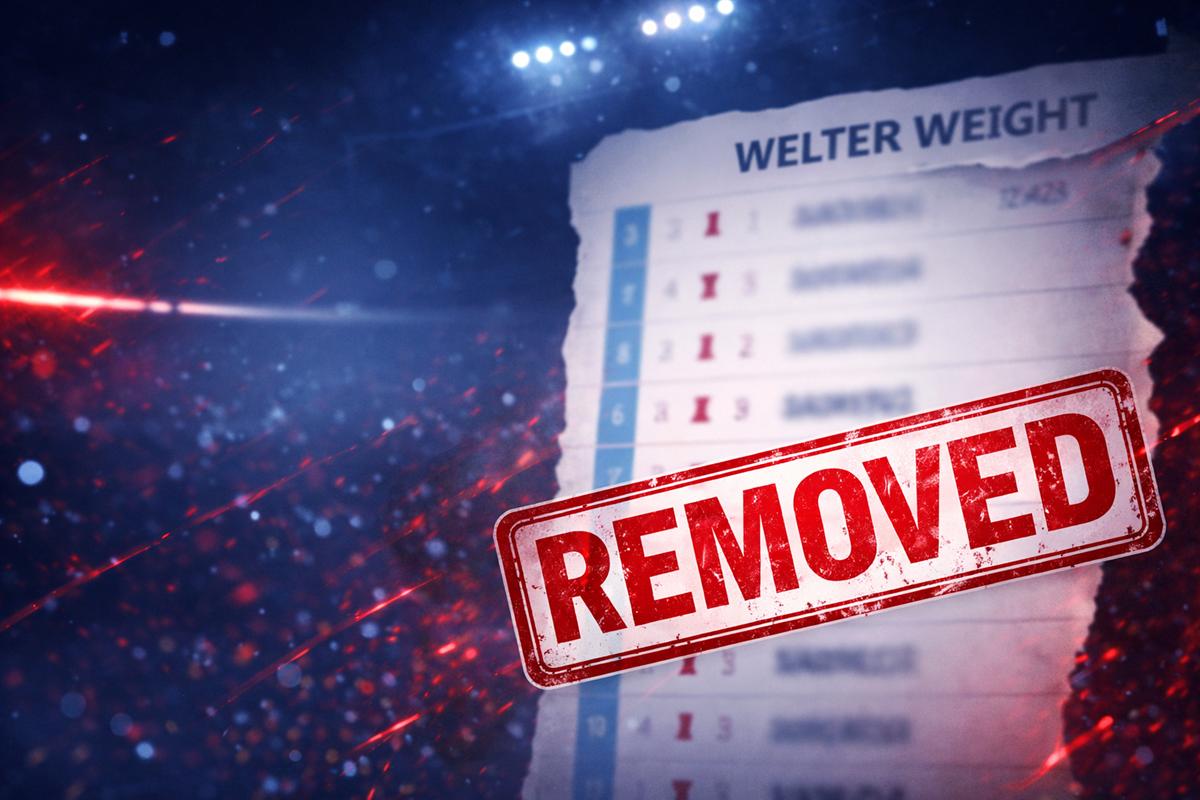 Undefeated Fighter Removed from Welterweight Rankings